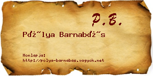 Pólya Barnabás névjegykártya