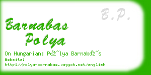 barnabas polya business card